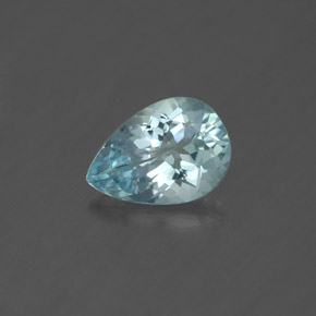 Aigue-marine bleue naturelle en forme de poire, 1,07 ct, VVS