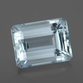 Aigue-marine bleue naturelle taille émeraude, 4,80 ct, VVS