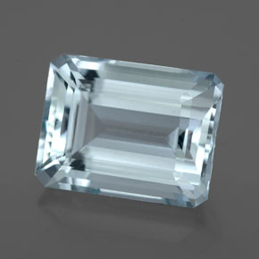 Aigue-marine bleue naturelle taille émeraude, 4,80 ct, VVS