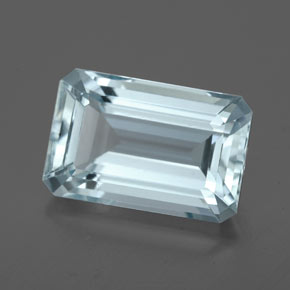 Aigue-marine bleue naturelle taille émeraude, 3,93 ct, VVS