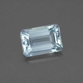 Aigue-marine bleue naturelle taille émeraude, 2,86 ct, VVS
