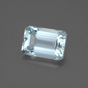 Aigue-marine bleue naturelle taille émeraude, 2,86 ct, VVS