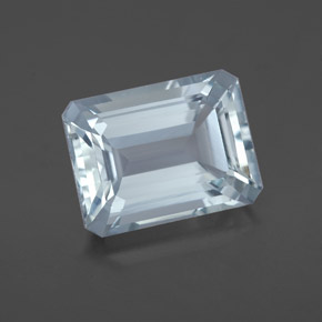 Aigue-marine bleue naturelle taille émeraude, 4,04 ct, VVS
