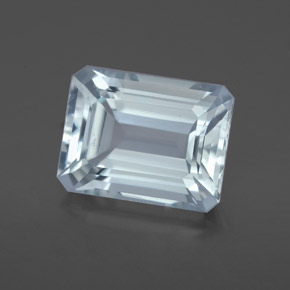 Aigue-marine bleue naturelle taille émeraude, 4,04 ct, VVS