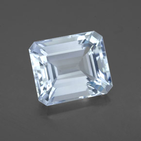 Aigue-marine bleue naturelle taille émeraude, 4,19 ct, VVS