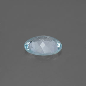 Aigue-marine bleue naturelle coupe ovale, 1,38 ct, VS