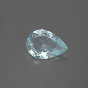 Aigue-marine bleue naturelle en forme de poire, 1,28 ct, VS
