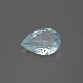 Aigue-marine bleue naturelle en forme de poire, 1,28 ct, VS