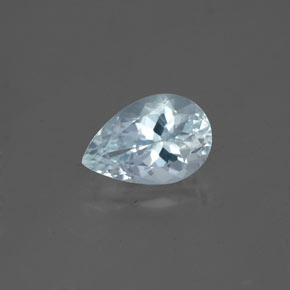 Aigue-marine bleue naturelle en forme de poire, 1,29 ct, VVS
