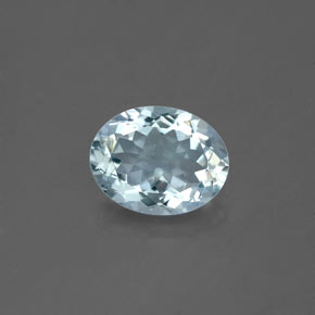 Aigue-marine bleue naturelle coupe ovale, 1,61 ct, VS