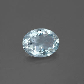 Aigue-marine bleue naturelle coupe ovale, 1,61 ct, VS