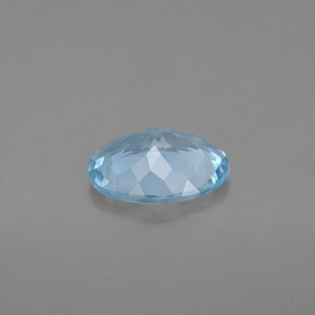 Aigue-marine bleue naturelle coupe ovale, 1,37 ct, VS