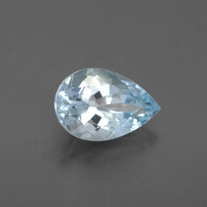Aigue-marine bleue naturelle en forme de poire, 1,34 ct, VS