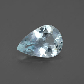 Aigue-marine bleue naturelle en forme de poire, 1,36 ct, VS