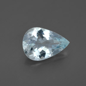 Aigue-marine bleue naturelle en forme de poire, 1,36 ct, VS