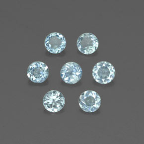 Achetez naturel ct bleue aigue-marine gems, coupe roude, en provenance inde (karur) chez gemselect. en stock, livraison internationale!