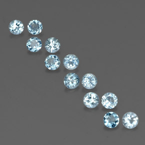 Achetez naturel ct bleue aigue-marine gems, coupe roude, en provenance inde (karur) chez gemselect. en stock, livraison internationale!