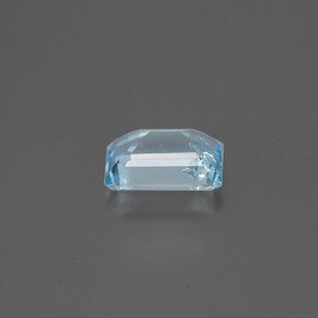 Aigue-marine bleue naturelle taille émeraude, 0,80 ct, SI