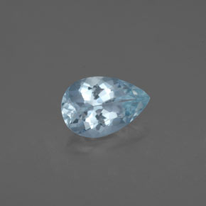Aigue-marine bleue naturelle en forme de poire, 1,22 ct, VS