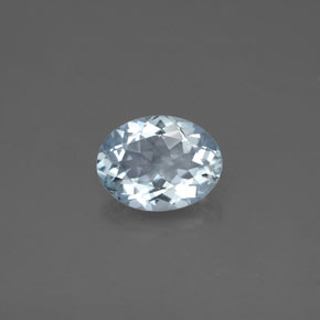 Aigue-marine bleue naturelle coupe ovale, 1,17 ct, VS