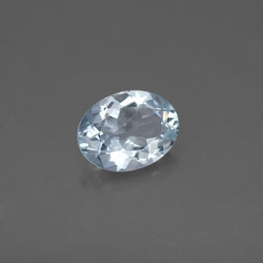 Aigue-marine bleue naturelle coupe ovale, 1,17 ct, VS