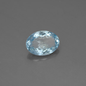 Aigue-marine bleue naturelle coupe ovale, 1,09 ct, VS