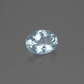 Aigue-marine bleue naturelle coupe ovale, 1,17 ct, VS