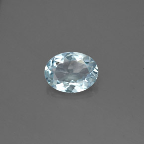 Aigue-marine bleue naturelle coupe ovale, 1,01 ct, VVS-VS