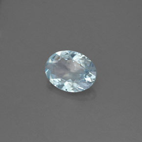 Aigue-marine bleue naturelle coupe ovale, 1,01 ct, VVS-VS