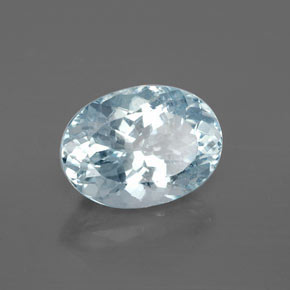 Aigue-marine bleue naturelle coupe ovale, 2,37 ct, VS-SI