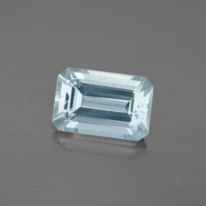 Aigue-marine bleue naturelle taille émeraude, 2,34 ct, VS-SI