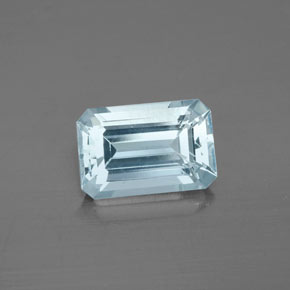 Aigue-marine bleue naturelle taille émeraude, 2,34 ct, VS-SI