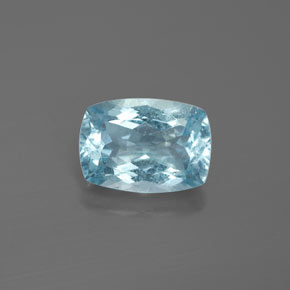 Aigue-marine bleue naturelle coupe coussin, 2,77 ct, VS-SI
