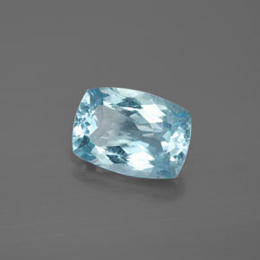 Aigue-marine bleue naturelle coupe coussin, 2,77 ct, VS-SI