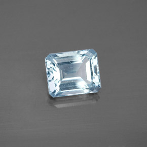 Aigue-marine bleue naturelle taille émeraude, 2,14 ct, SI