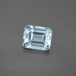 Aigue-marine bleue naturelle taille émeraude, 2,19 ct, VVS-VS