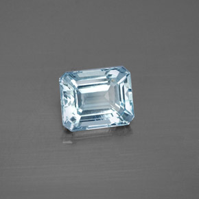 Aigue-marine bleue naturelle taille émeraude, 2,19 ct, VVS-VS
