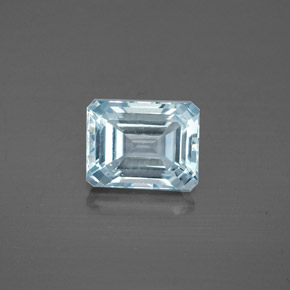 Aigue-marine bleue naturelle taille émeraude, 2,57 ct, VS