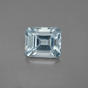 Aigue-marine bleue naturelle taille émeraude, 2,00 ct, VS