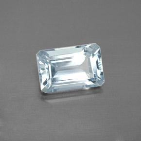 Aigue-marine bleue naturelle taille émeraude, 2,47 ct, VVS-VS