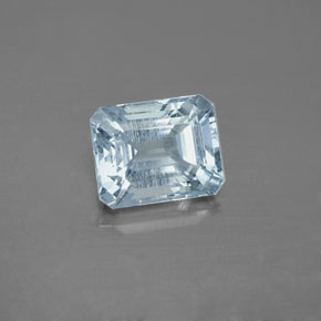 Aigue-marine bleue naturelle taille émeraude, 2,46 ct, SI