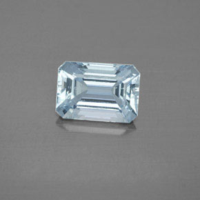 Aigue-marine bleue naturelle taille émeraude, 2,01 ct, VS