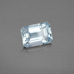 Aigue-marine bleue naturelle taille émeraude, 2,01 ct, VS