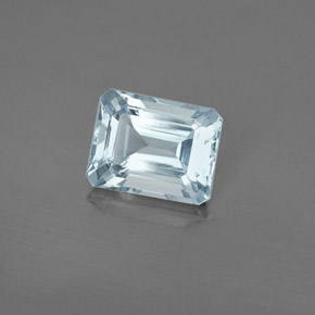 Aigue-marine bleue naturelle taille émeraude, 2,25 ct, VVS-VS