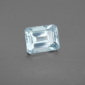Aigue-marine bleue naturelle taille émeraude, 2,25 ct, VVS-VS
