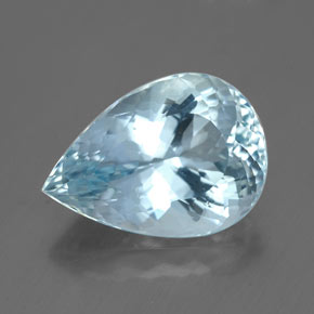 Aigue-marine bleue naturelle en forme de poire, 3,68 ct, VVS