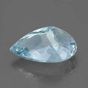Aigue-marine bleue naturelle en forme de poire, 3,68 ct, VVS