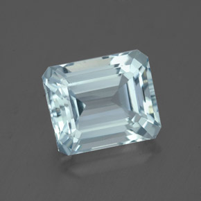 Aigue-marine bleue naturelle taille émeraude, 3,15 ct, VVS-VS