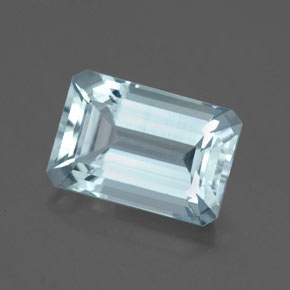 Aigue-marine bleue naturelle taille émeraude, 3,20 ct, VS