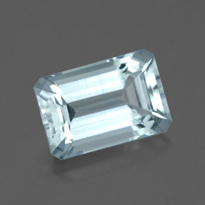 Aigue-marine bleue naturelle taille émeraude, 3,20 ct, VS